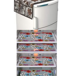 Dakshya Industries Fridge Top Cover and Fridge Mat Combo Set of 5-13