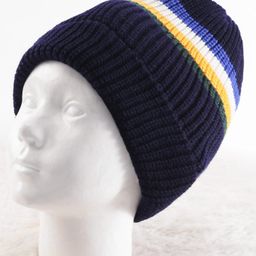 Pine Kids Knit Stripe Design Winter Caps - Navy Blue-image-21