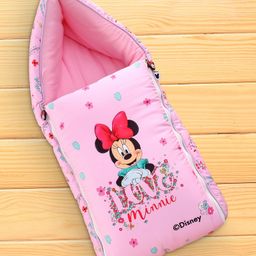 Disney Baby Tales Sleeping Bag Cum Carry Nest With Mickey & Minnie Mouse Graphics - Pink-image-14