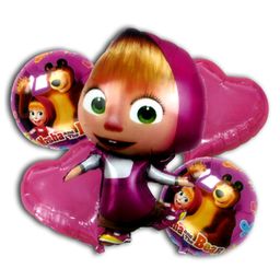 Decor Mantra Masha theme cartoon character foil balloon for girls birhday party decoration - Pink - Pack of 5-image-8