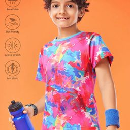 Pine Active Knit Half Sleeves Tie & Dye T-Shirt -Multicolor-picture-27