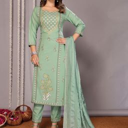 Royal Export Ethnic Motifs Printed Straight Kurta With Trousers & Dupatta-image-16