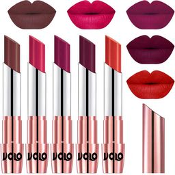 VOLO Set Of 5 Creme Matte Lipstick - 3.5 g Each - 34-44-45-47-49-image-27