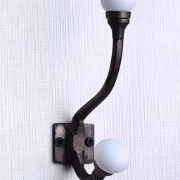 IndianShelf White & Brown Iron Wall Hook-image-58