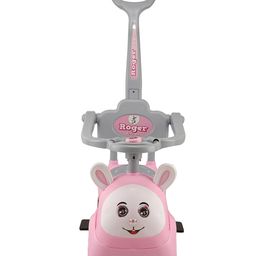 JoyRide 3 in 1 Push Car Bunny Roger Rideon with Removable Parental Handle Guardrails Rideons & Wagons Non Battery Operated Ride On - PINK image 3