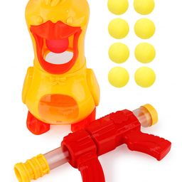 Toysire Hungry Duck Feeding Game Toy Guns Shooting Games with Electronic Target with LCD Score Record Sound 8 Soft Foam Balls Toys image 3