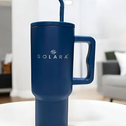 Solara Blue Single Stainless Steel Solid Double Wall Vacuum Water Bottle-45