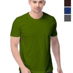 COLOR CAPITAL Set Of 4 Unisex Solid Pure Cotton T-shirts-image-84