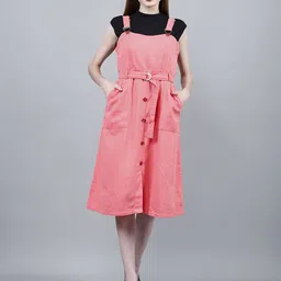 Codaisy Pinafore solid cotton Dress-picture-43