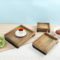 Crayton Mango Wood Serving Trays with Bottom Metal Handle - Set of 3-image-66