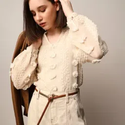 Only Cream Self Design Top-image-75