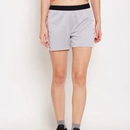 ALCIS Grey Mid Rise Shorts-image-35