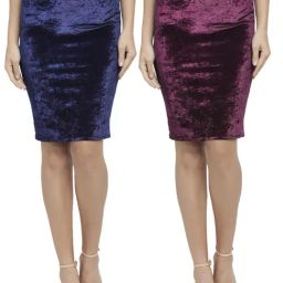 N-Gal Navy & Wine Above Knees Skirt (Pack Of 2)-image-65
