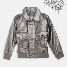 Blue Giraffe Kids Silver Regular Fit Jacket-image-30