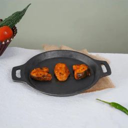 The Indus Valley Black Cast Iron Fry Pan - Set of 1-image-86
