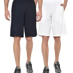 Vimal Jonney Navy & White Regular Fit Shorts - Pack of 2-picture-49