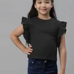 Mode By Red Tape Kids Black Cotton Regular T-Shirt-image-75