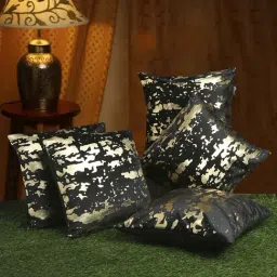 HOSTA HOMES Black Velvet Cushion Cover - Set of 5-image-53