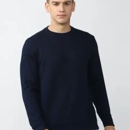 Van Heusen Sport Navy Regular Fit Self Pattern SweatShirt-picture-25