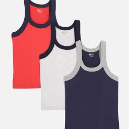 Bodycare Kids Assorted Solid Vest (Pack Of 3)-1