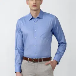 Van Heusen Blue Cotton Regular Fit Shirt-image-98
