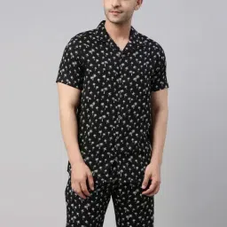 Bushirt Black Regular Fit Printed Shirt & Shorts Set-picture-26
