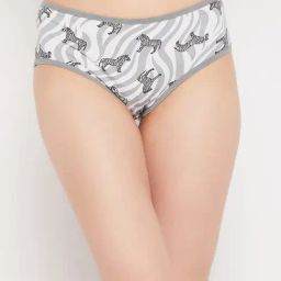 Clovia Grey & White Printed Hipster Panty-image-12