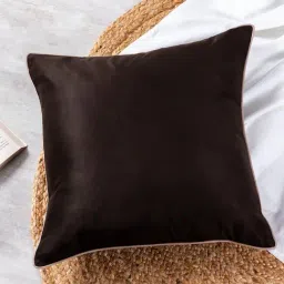 Nestroots Solid Black Silk Cushion Cover-image-91