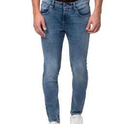 Spykar Mid Blue Tapered Fit Stretchable Jeans-image-102