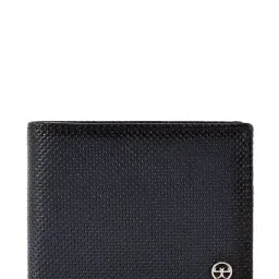 Eske Navy Blue Textured Leather Bi-Fold Wallet for Men-7