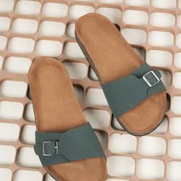 Mozafia Women's Olive Slides-image-77