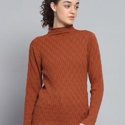Monte Carlo Women Woollen High Neck Full Sleeve Pullover Sweater-image-50