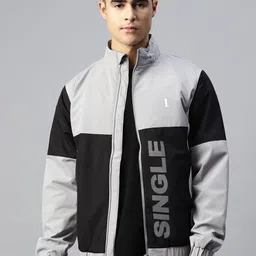 Pierre Carlo Men Black & Grey Colourblocked Sporty Jacket-picture-22