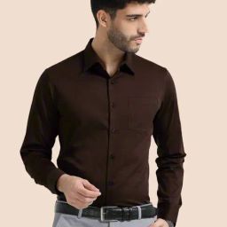 The Formal Club Coffee Brown Comfort Fit Shirt-image-76