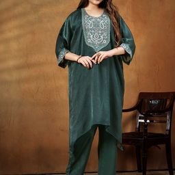 Anouk Embroidered Round Neck Three-Quarter Sleeves Top With Trouser-image-82