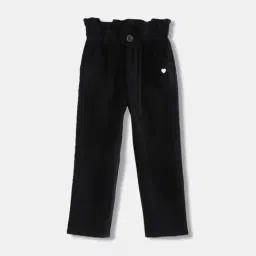 Blue Giraffe Girls Black Cotton Solid 1 Trouser-image-92
