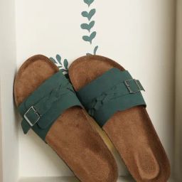 Mozafia Women's Green Slides-picture-8