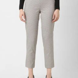 Van Heusen Grey Chequered Formal Pants-picture-30