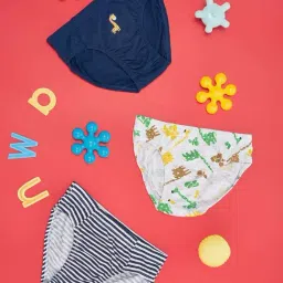 Pantaloons Junior Kids Multicolor Cotton Printed Brief (Pack of 3)-image-91