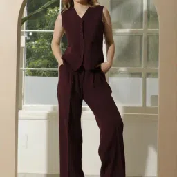 Exude Maroon Plain Top-image-84