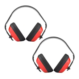 Robustt Earmuffs for Noise Reduction Red and Black with Soft Foam Filled Cusion Pack of 2-27