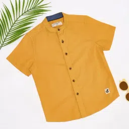 Pantaloons Junior Boys Yellow Cotton Shirt-picture-19
