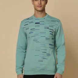 Allen Solly Green Cotton Regular Fit Printed Sweatshirt-image-42