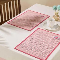 Fabindia Home Red Cotton 200 GSM Printed Chintz Table Mat - Set of 6-7
