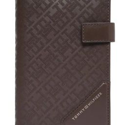 Tommy Hilfiger Brown Lothian Leather Textured Passport Case-image-94