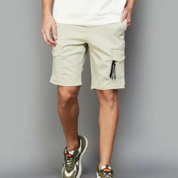 BOSSINI Sage Green Regular Fit Cargo Shorts-image-61