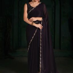 Saree Mall Purple Embellished Saree With Unstitched Blouse-image-72