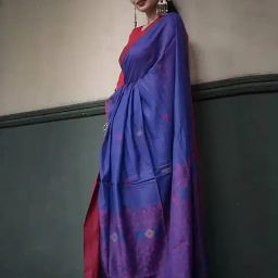 Anjaneya Sarees Blue Banarasi Silk Saree with Unstiched Blouse-picture-45