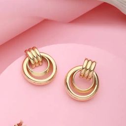 Saraf RS Jewellery Anti-Tarnish 18k Gold Plated Concentric Hoop Earringsfor Women-39