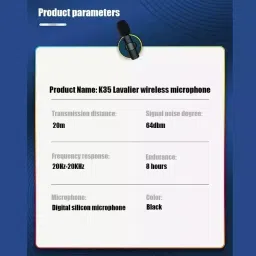 LEKATO Wireless Microphone Omni-directional Battery Powered 78 dB with Receiver, K-35 image 2